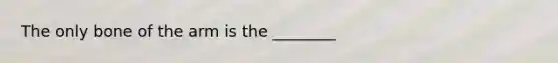 The only bone of the arm is the ________