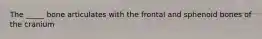 The _____ bone articulates with the frontal and sphenoid bones of the cranium