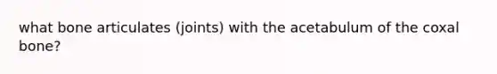 what bone articulates (joints) with the acetabulum of the coxal bone?