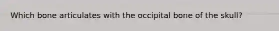 Which bone articulates with the occipital bone of the skull?