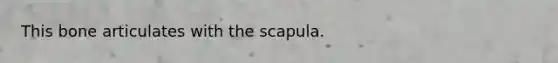 This bone articulates with the scapula.