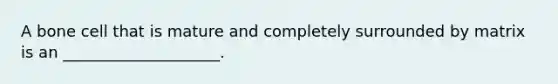 A bone cell that is mature and completely surrounded by matrix is an ____________________.