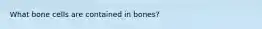 What bone cells are contained in bones?