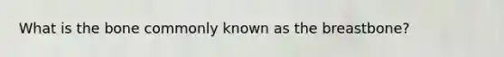 What is the bone commonly known as the breastbone?