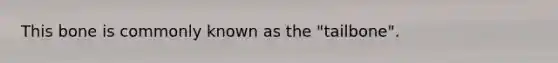 This bone is commonly known as the "tailbone".