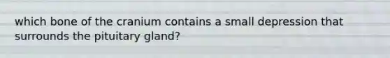 which bone of the cranium contains a small depression that surrounds the pituitary gland?