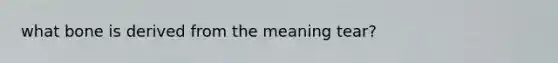 what bone is derived from the meaning tear?