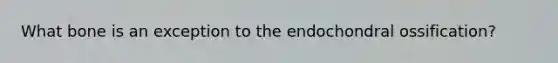 What bone is an exception to the endochondral ossification?