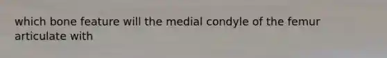 which bone feature will the medial condyle of the femur articulate with