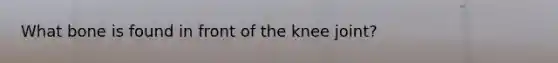 What bone is found in front of the knee joint?