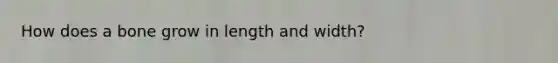 How does a bone grow in length and width?