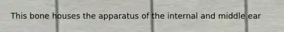 This bone houses the apparatus of the internal and middle ear