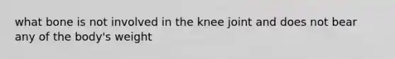 what bone is not involved in the knee joint and does not bear any of the body's weight