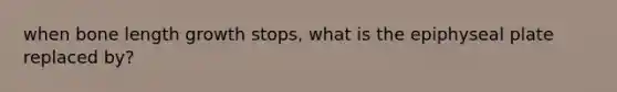 when bone length growth stops, what is the epiphyseal plate replaced by?
