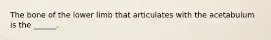 The bone of the lower limb that articulates with the acetabulum is the ______.