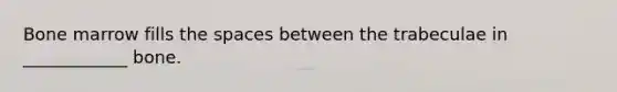 Bone marrow fills the spaces between the trabeculae in ____________ bone.
