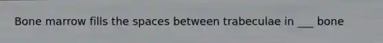 Bone marrow fills the spaces between trabeculae in ___ bone