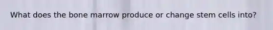 What does the bone marrow produce or change stem cells into?