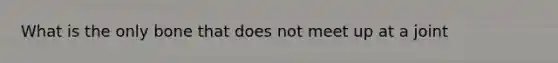 What is the only bone that does not meet up at a joint