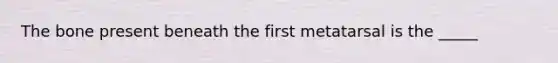 The bone present beneath the first metatarsal is the _____