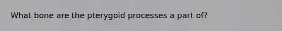What bone are the pterygoid processes a part of?
