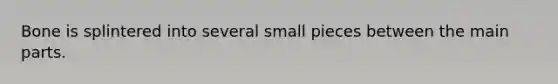 Bone is splintered into several small pieces between the main parts.