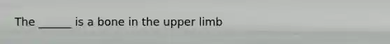 The ______ is a bone in the upper limb