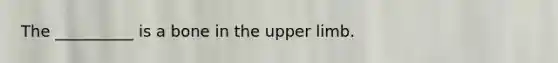 The __________ is a bone in the upper limb.