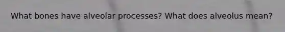 What bones have alveolar processes? What does alveolus mean?