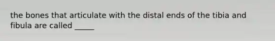 the bones that articulate with the distal ends of the tibia and fibula are called _____