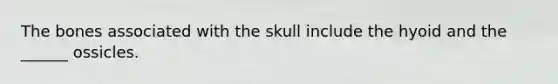 The bones associated with the skull include the hyoid and the ______ ossicles.