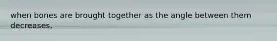 when bones are brought together as the angle between them decreases,