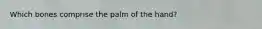 Which bones comprise the palm of the hand?