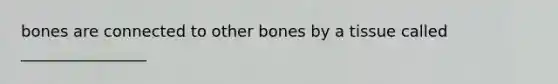 bones are connected to other bones by a tissue called ________________