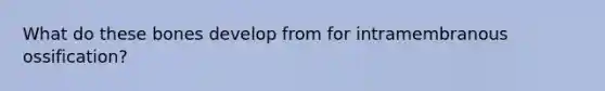 What do these bones develop from for intramembranous ossification?