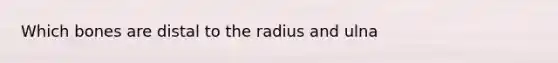 Which bones are distal to the radius and ulna