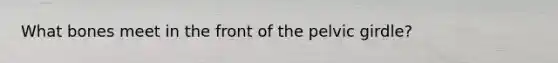What bones meet in the front of the pelvic girdle?