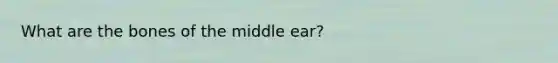 What are the bones of the middle ear?