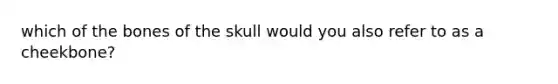 which of the bones of the skull would you also refer to as a cheekbone?