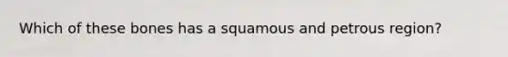 Which of these bones has a squamous and petrous region?