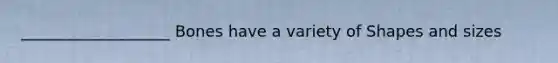 ___________________ Bones have a variety of Shapes and sizes