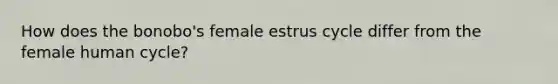 How does the bonobo's female estrus cycle differ from the female human cycle?