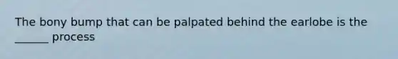 The bony bump that can be palpated behind the earlobe is the ______ process