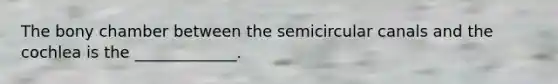 The bony chamber between the semicircular canals and the cochlea is the _____________.