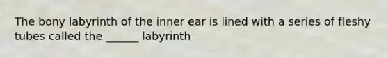 The bony labyrinth of the inner ear is lined with a series of fleshy tubes called the ______ labyrinth