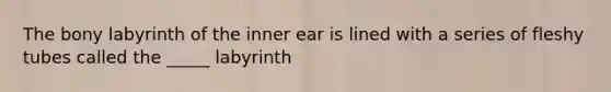 The bony labyrinth of the inner ear is lined with a series of fleshy tubes called the _____ labyrinth