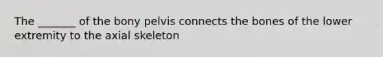 The _______ of the bony pelvis connects the bones of the lower extremity to the axial skeleton