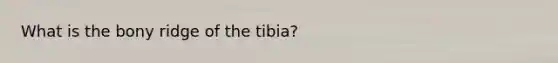 What is the bony ridge of the tibia?