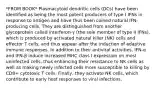 *FROM BOOK* Plasmacytoid dendritic cells (DCs) have been identified as being the most potent producers of type I IFNs in response to antigen and have thus been coined natural IFN-producing cells. They are distinguished from another glycoprotein called interferon-γ (the sole member of type II IFNs), which is produced by activated natural killer (NK) cells and effector T cells, and thus appear after the induction of adaptive immune responses. In addition to their antiviral activities, IFN-α and IFN-β induce increased MHC class I expression on most uninfected cells, thus enhancing their resistance to NK cells as well as making newly infected cells more susceptible to killing by CD8+ cytotoxic T cells. Finally, they activate NK cells, which contribute to early host responses to viral infections.