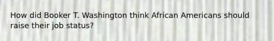 How did Booker T. Washington think African Americans should raise their job status?